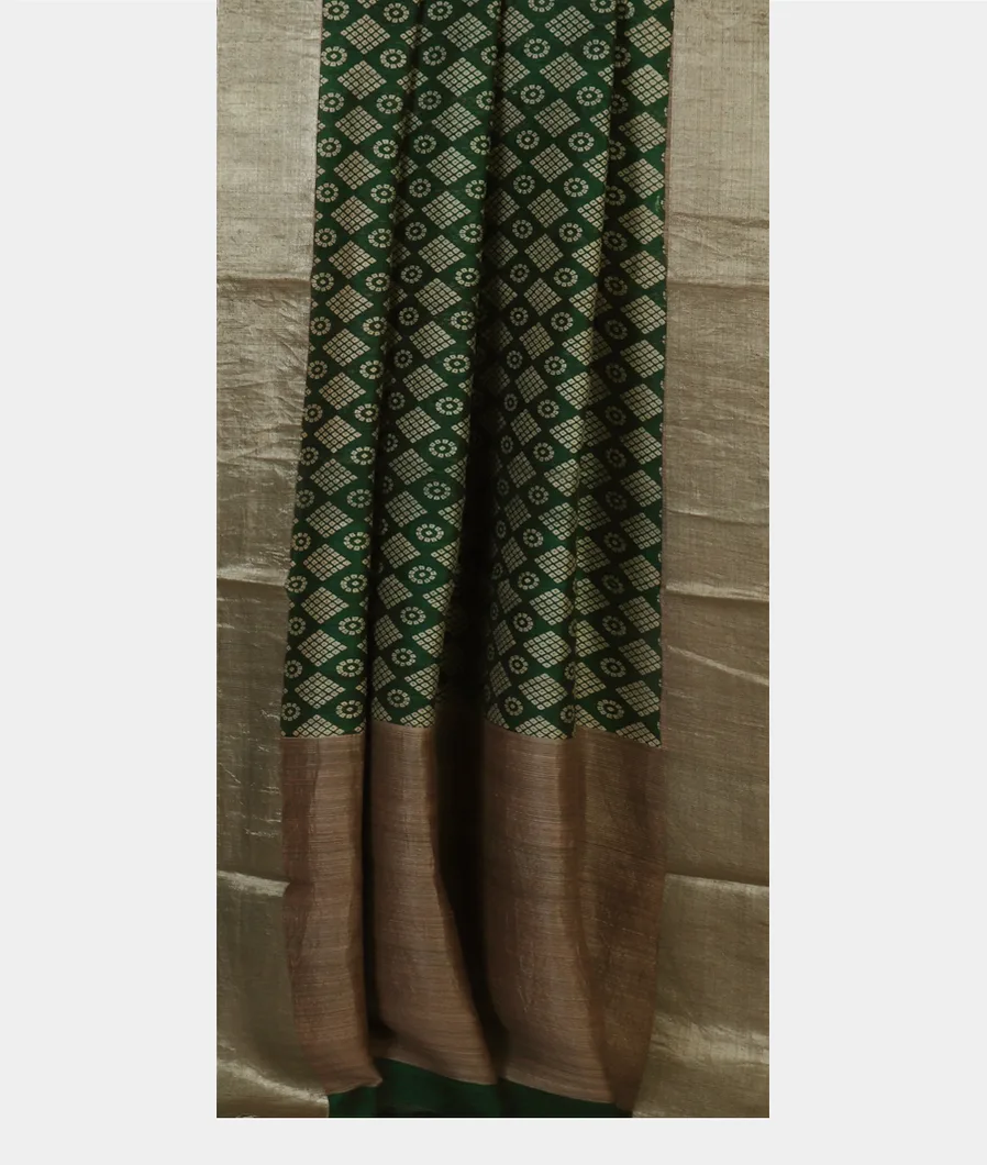 Green Tussar Printed Saree T4518152