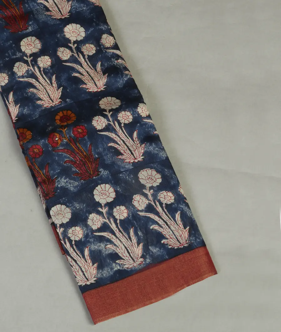 Blue Tussar Printed Saree T464755-image