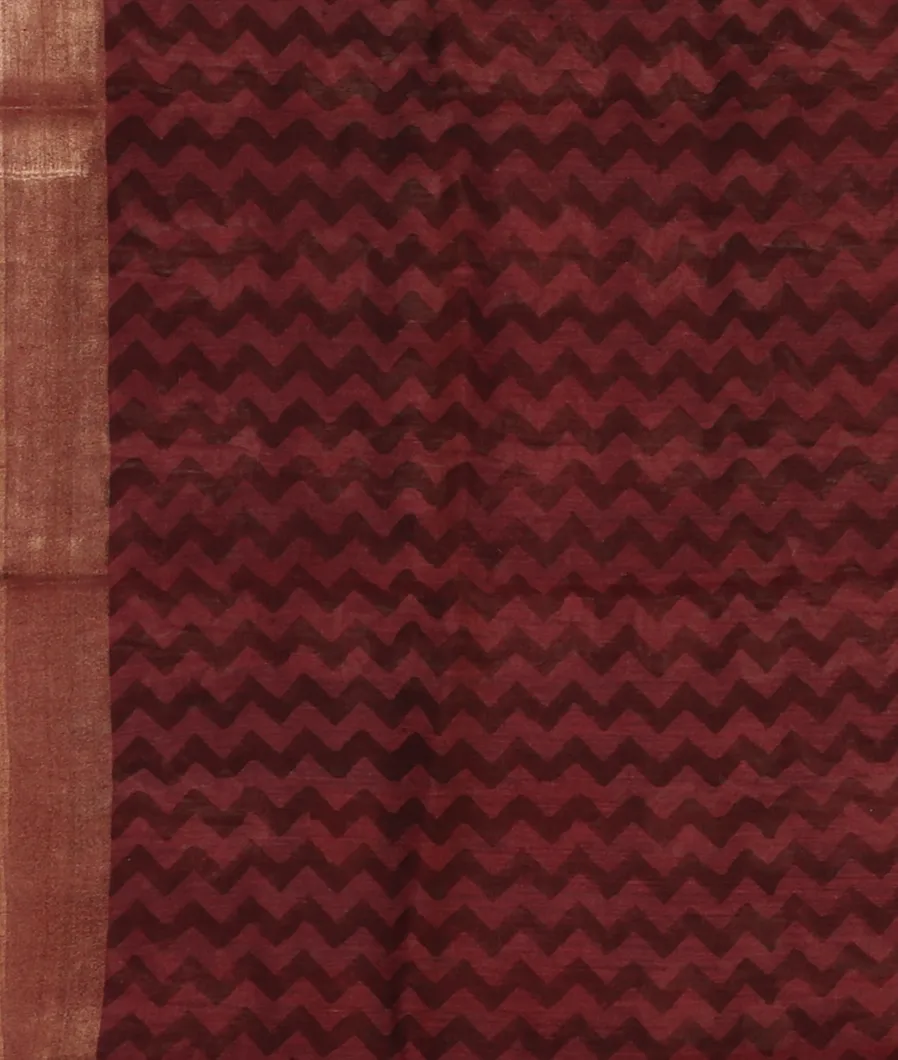 Blue Tussar Printed Saree T4647553