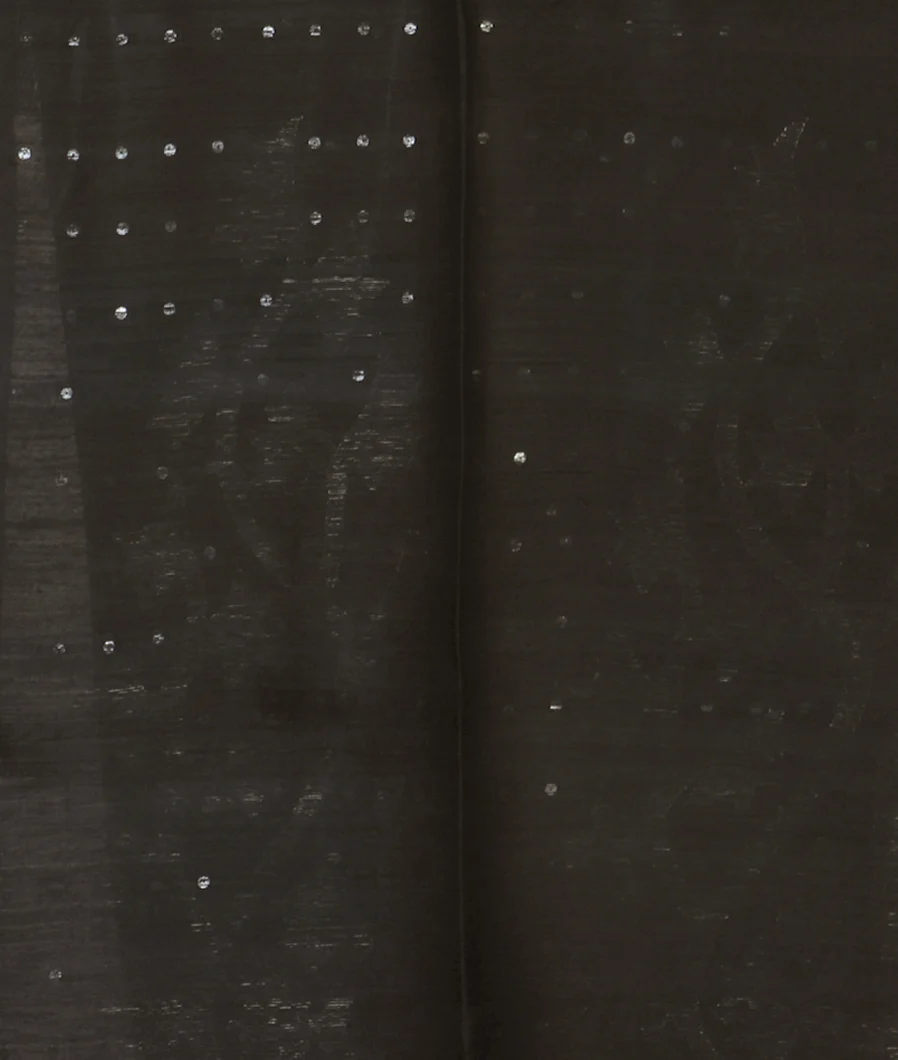 Black Handwoven Tussar Saree T4639833