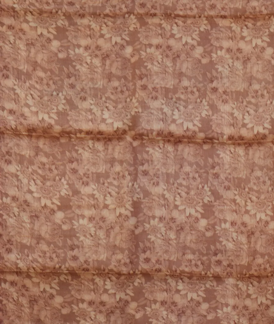 Brown Tussar Printed Saree T3242503