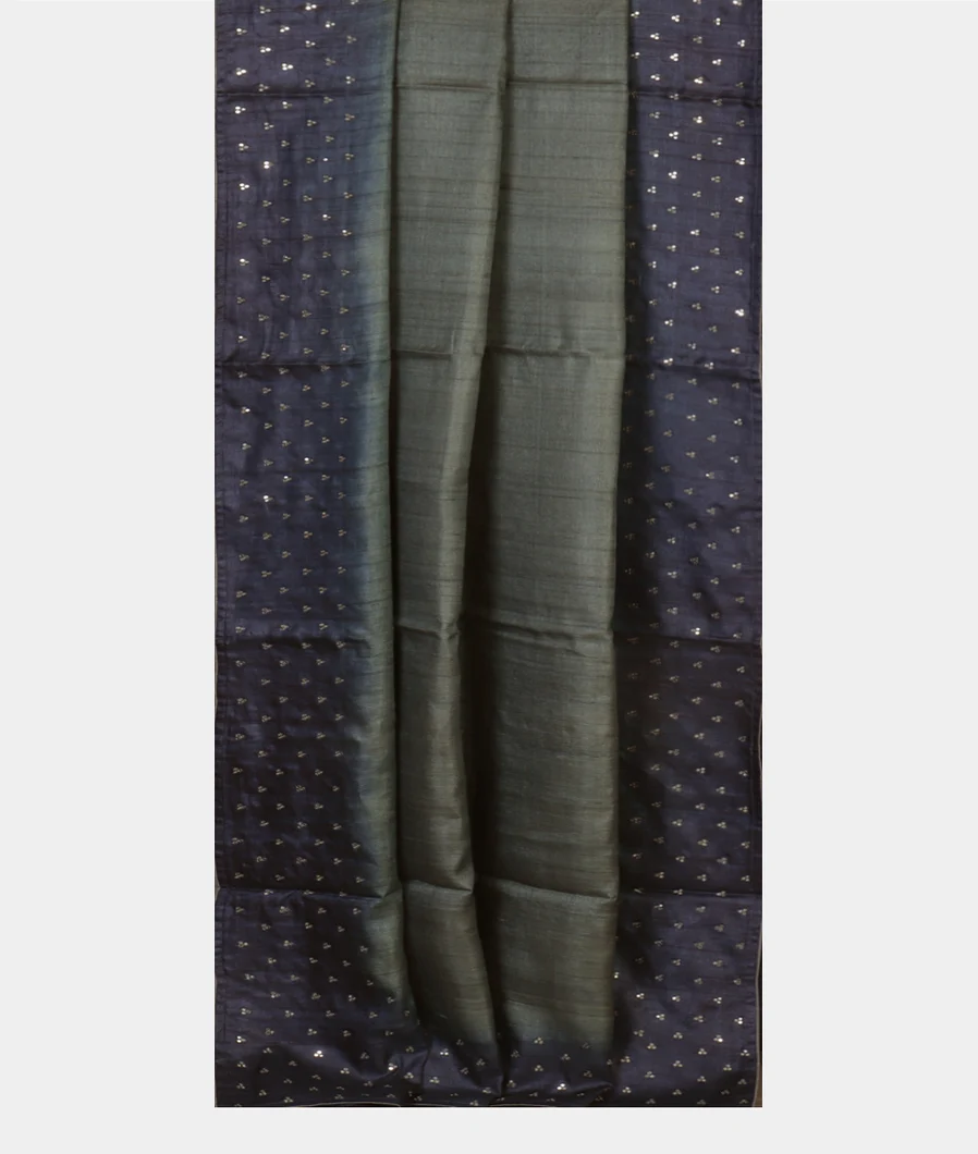 Grey Tussar Embroidery Saree T4654722