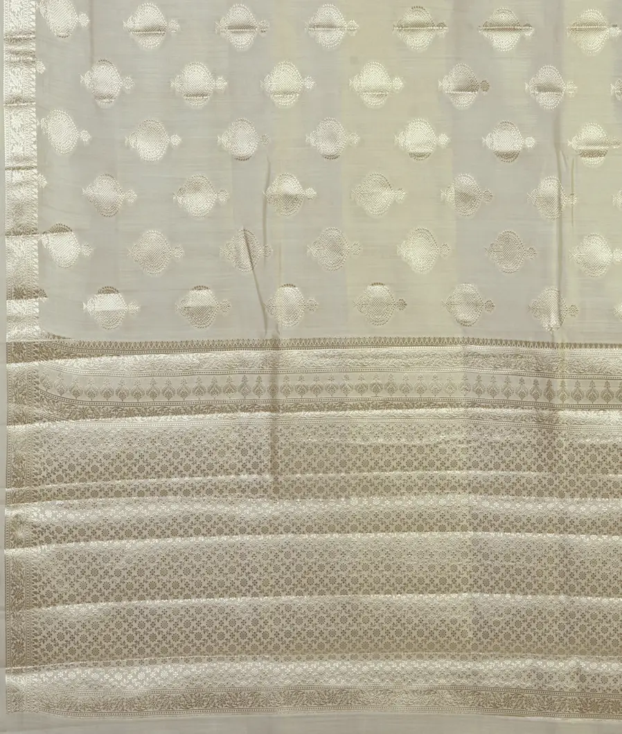 White Chaniya Silk Saree T4606734