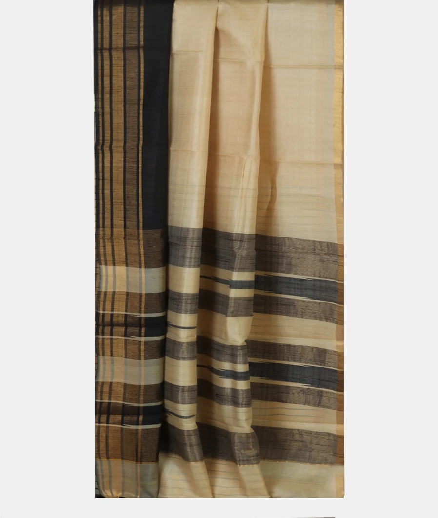 Beige Woven Tussar Saree T3823442