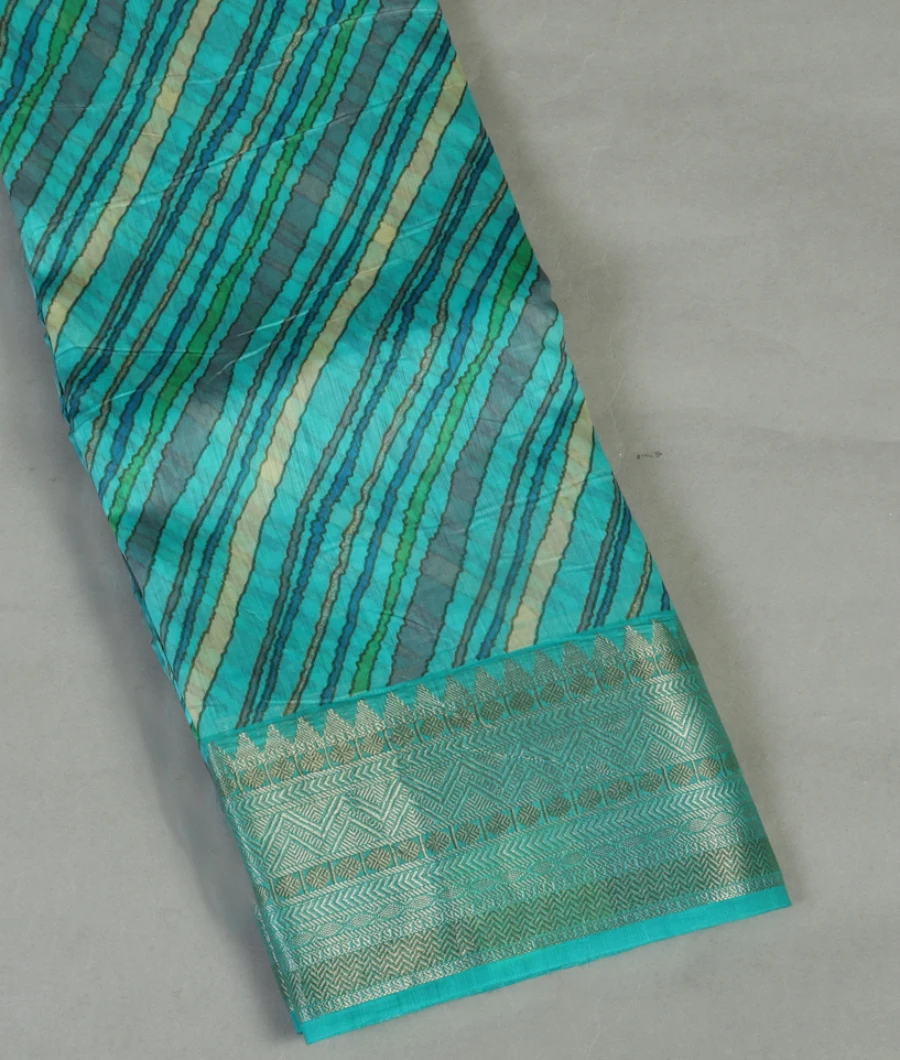 Blue Tussar Printed Saree T464765-image