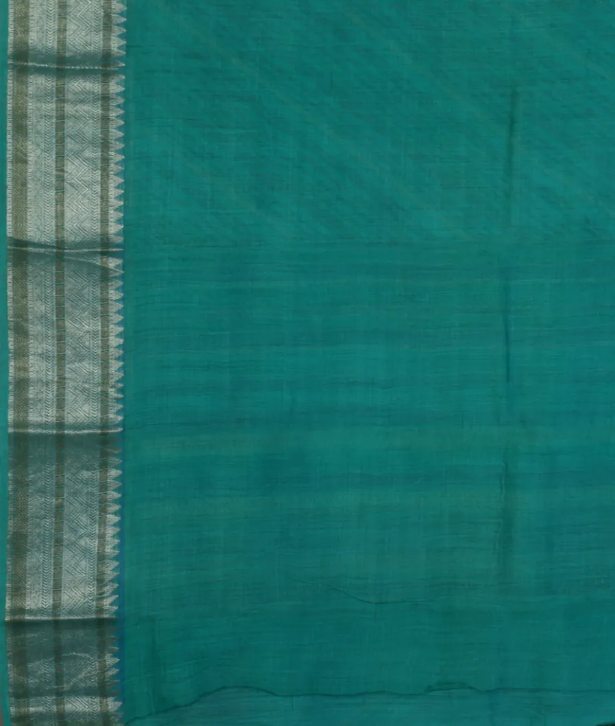 Blue Tussar Printed Saree T4647653