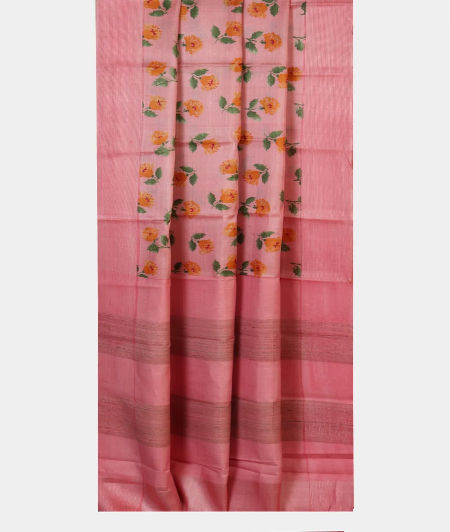 Pink Tussar Printed Saree T4565622