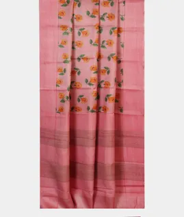 Pink Tussar Printed Saree T4565622