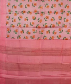 Pink Tussar Printed Saree T4565624
