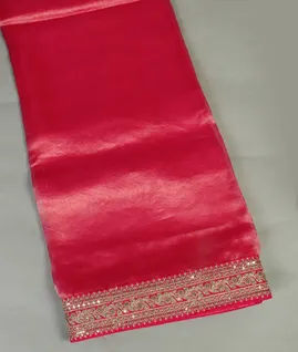Pink Kora Tissue Organza Embroidery Saree T4594831