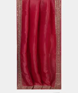 Pink Kora Tissue Organza Embroidery Saree T4594832