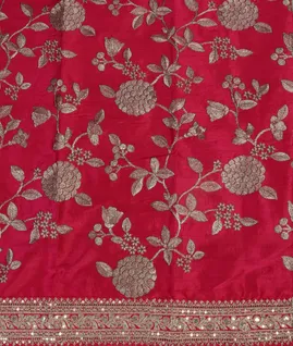 Pink Kora Tissue Organza Embroidery Saree T4594833