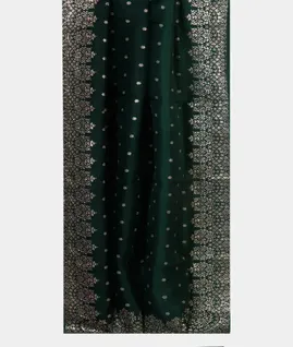 Bottle Green Kora Organza Embroidery Saree T4327702