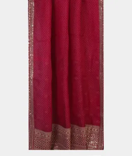 Pinkish Red  Organza Embroidery Saree T4630852