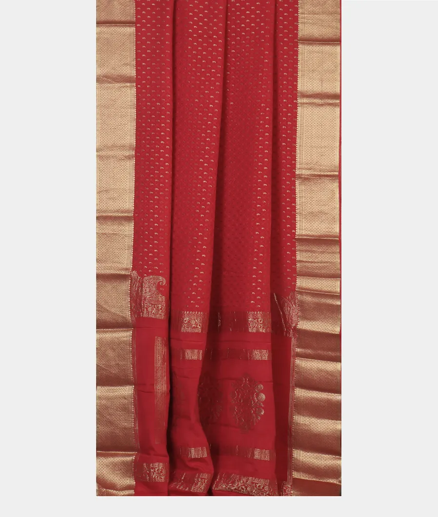 Red Crepe Silk Saree T4407912