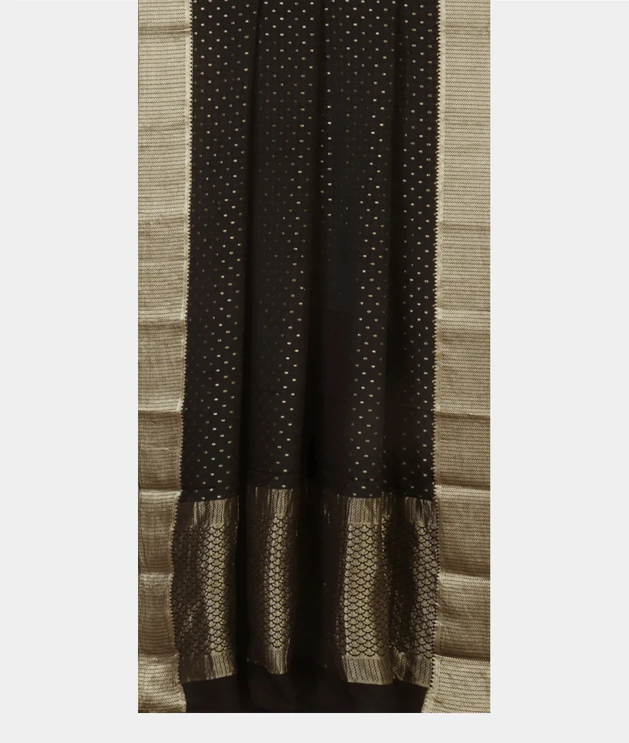 Black Crepe Silk Saree T4618082