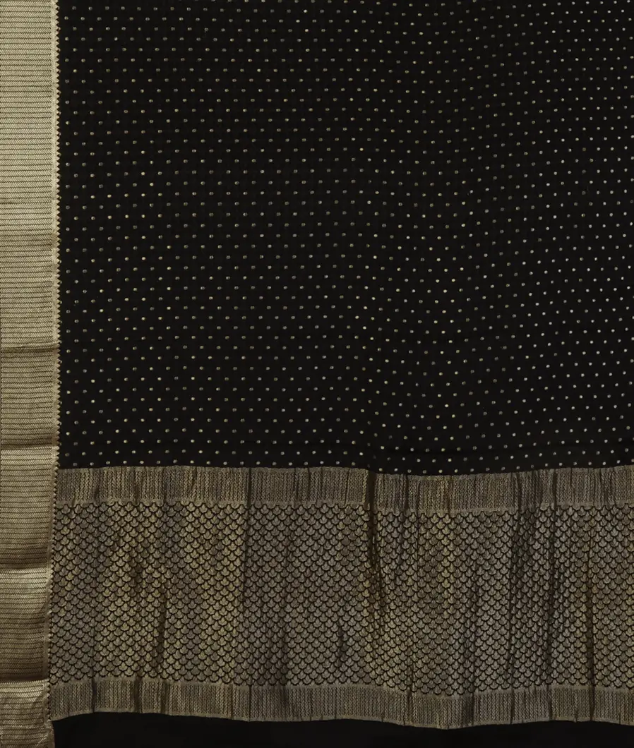 Black Crepe Silk Saree T4618084