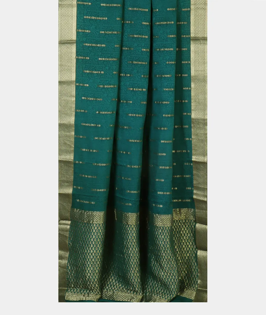 Peacock Blue Crepe Silk Saree T3899632