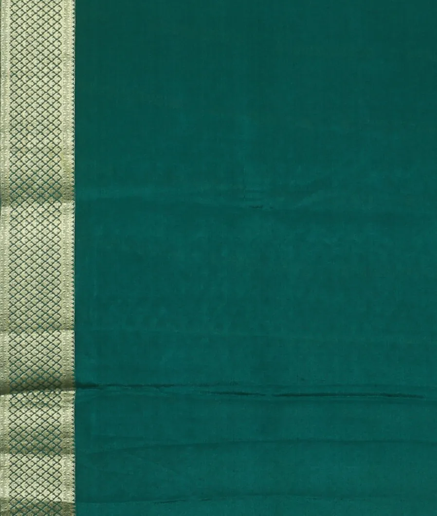 Peacock Blue Crepe Silk Saree T3899633