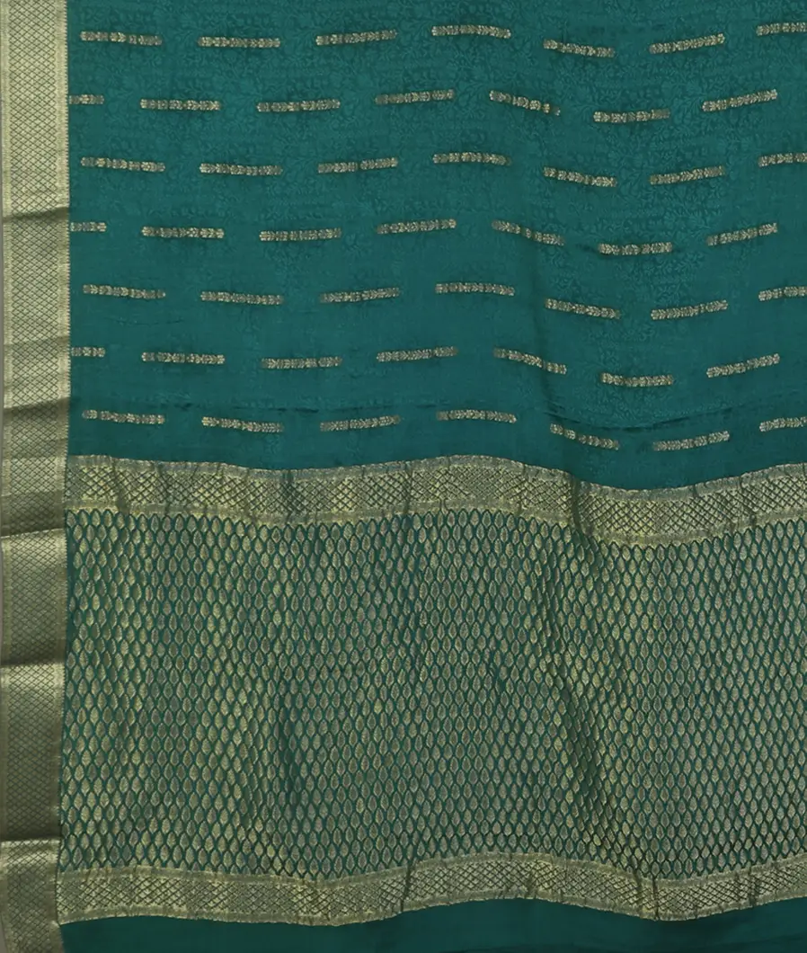 Peacock Blue Crepe Silk Saree T3899634