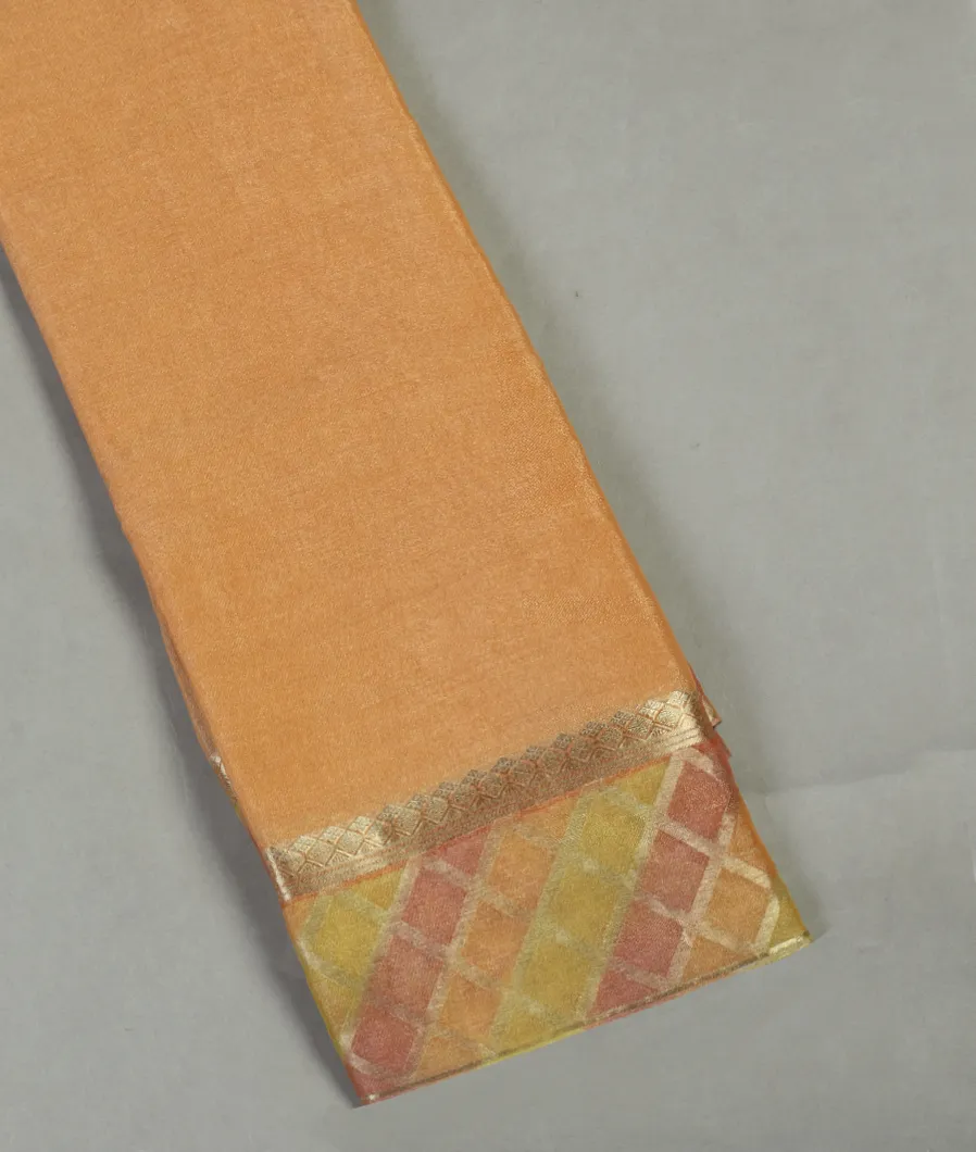 Peach Tissue Georgette Silk Saree T340397-image
