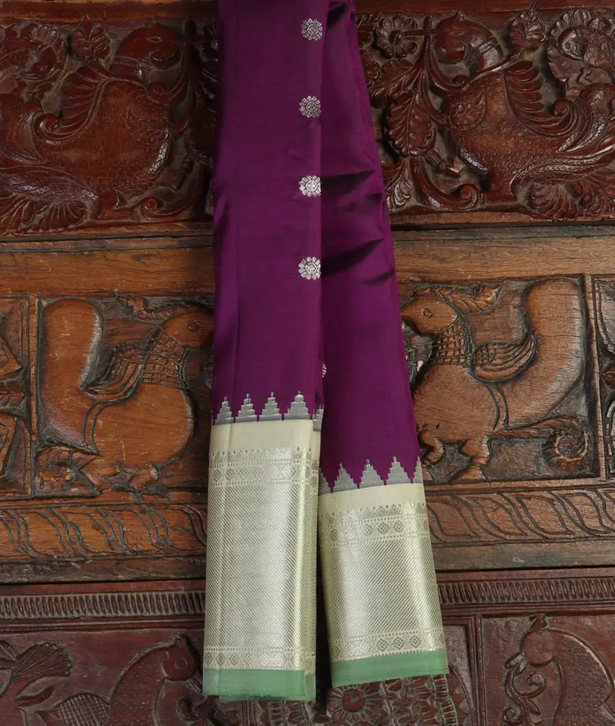 Purple Gadwal Silk Saree T464438-image