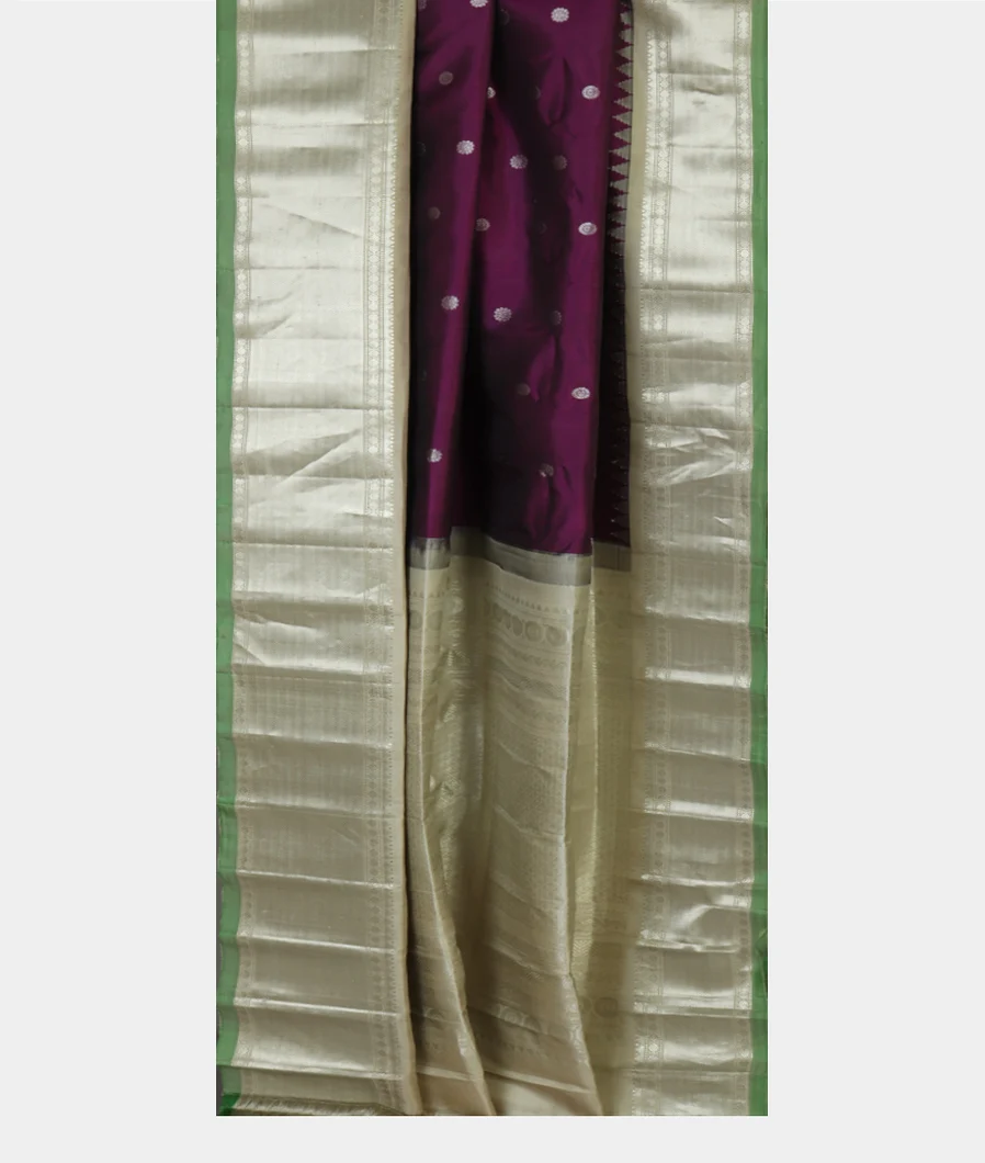 Purple Gadwal Silk Saree T4644382