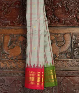 Grey Gadwal Silk Saree T4655811