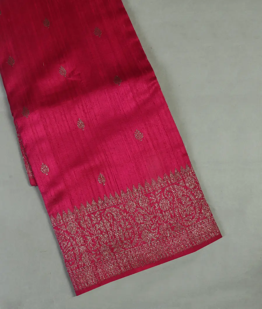 Magenta Banaras Tussar Saree T424695-image