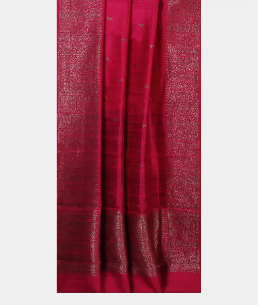 Magenta Banaras Tussar Saree T4246952