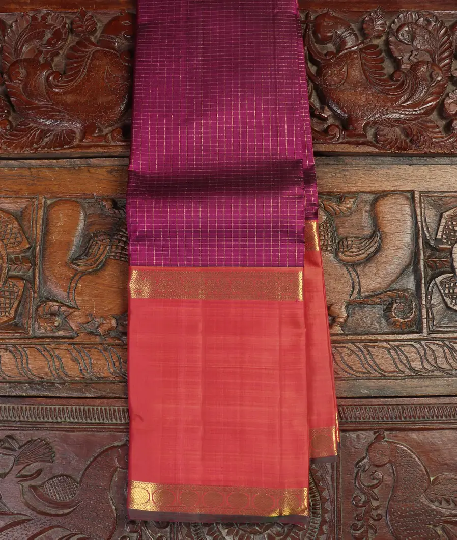Purple Handwoven Kanjivaram Silk Saree T466225-image