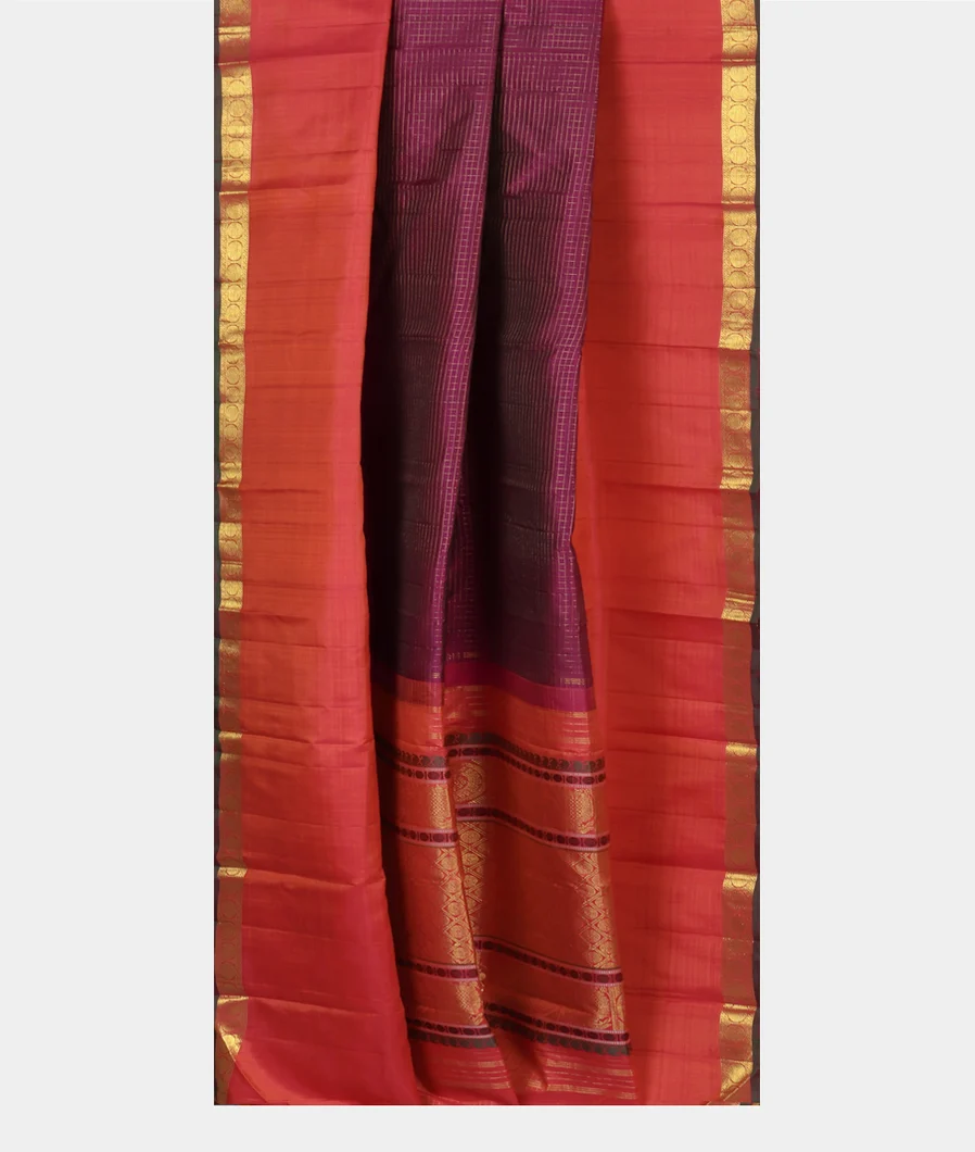 Purple Handwoven Kanjivaram Silk Saree T4662252