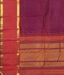 Purple Handwoven Kanjivaram Silk Saree T4662254