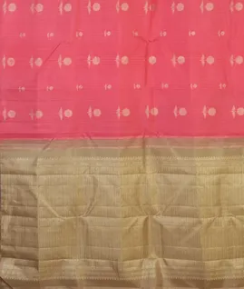 Pink Handwoven Kanjivaram Silk Saree T4653244