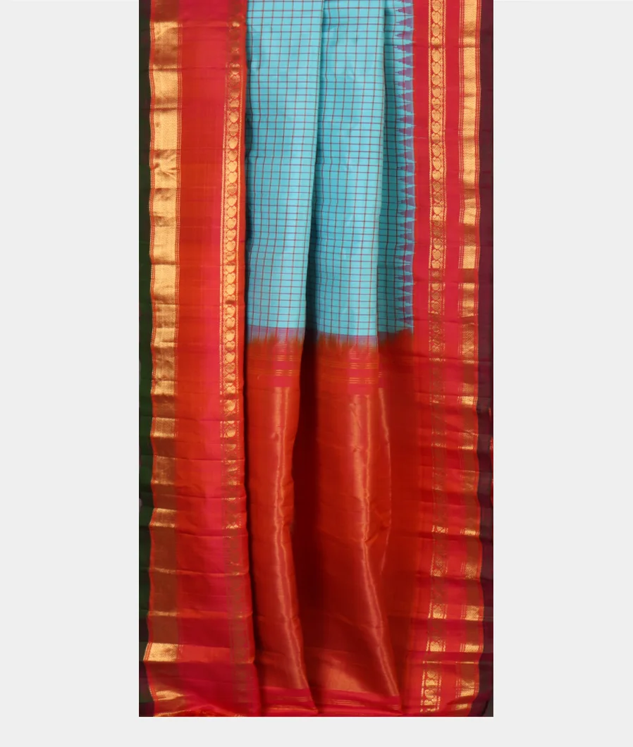 Light Blue Gadwal Silk Saree T4655552