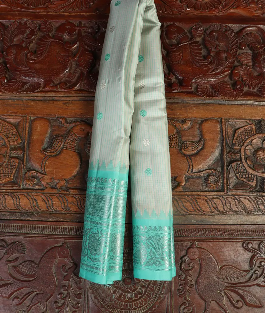 Light Grey Gadwal Silk Saree T465593-image