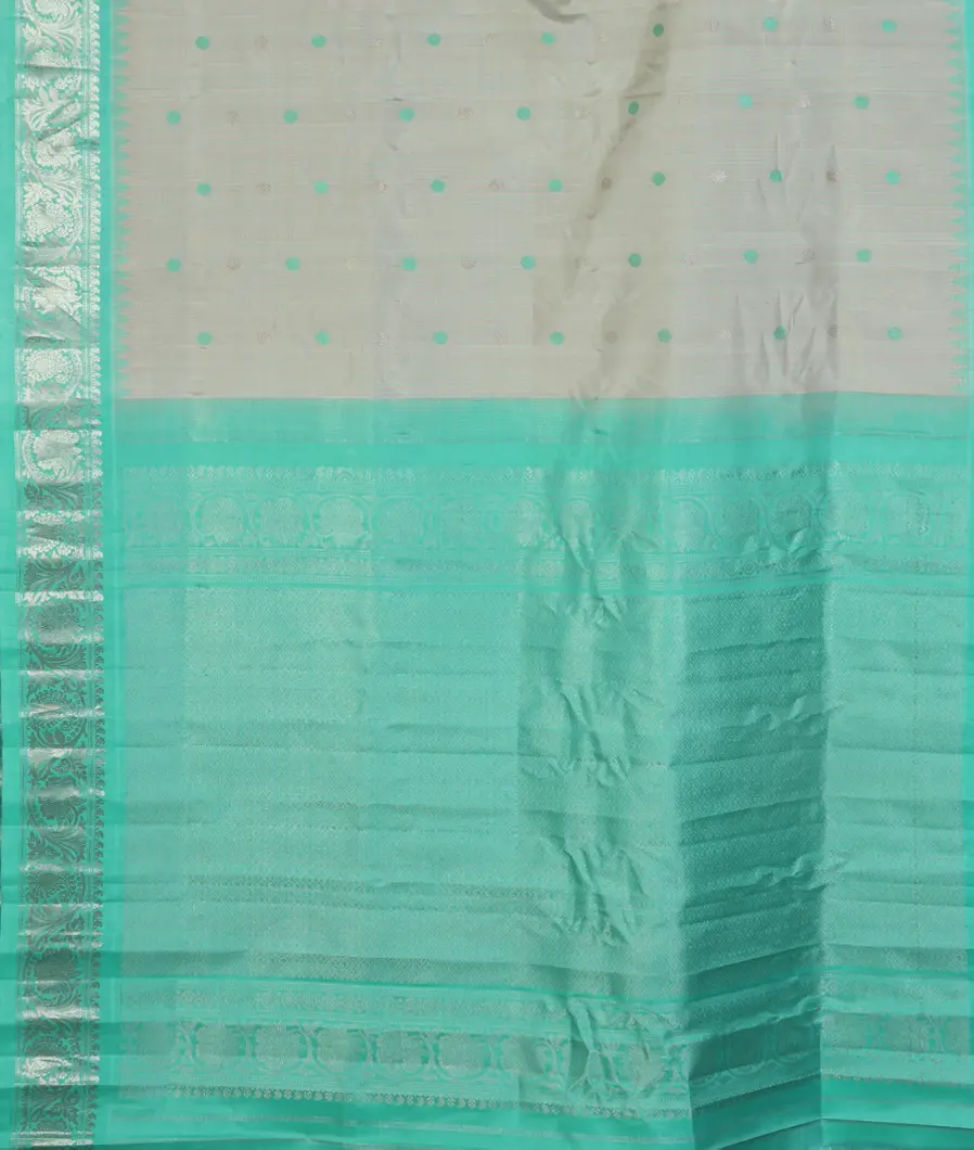 Light Grey Gadwal Silk Saree T4655934