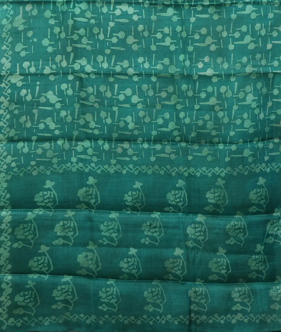 Green Tussar Printed Saree T4659534