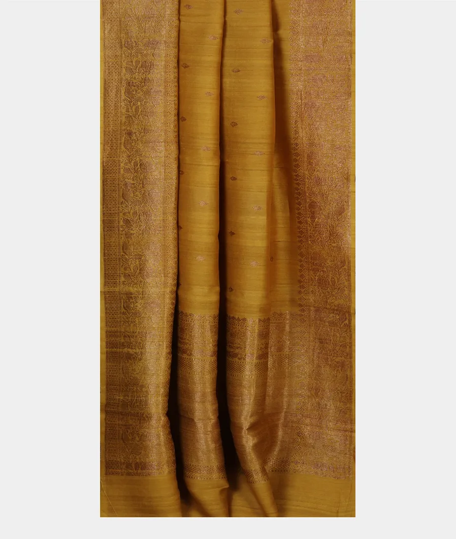 Yellow Banaras Tussar georgette Saree T3812912