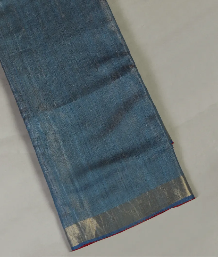 Blue Woven Tissue Tussar Saree T467297-image