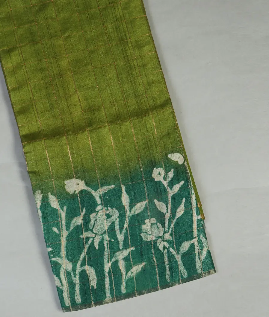 Green Tussar Printed Saree T467215-image