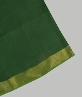 Green Handwoven Linen Saree T3298711