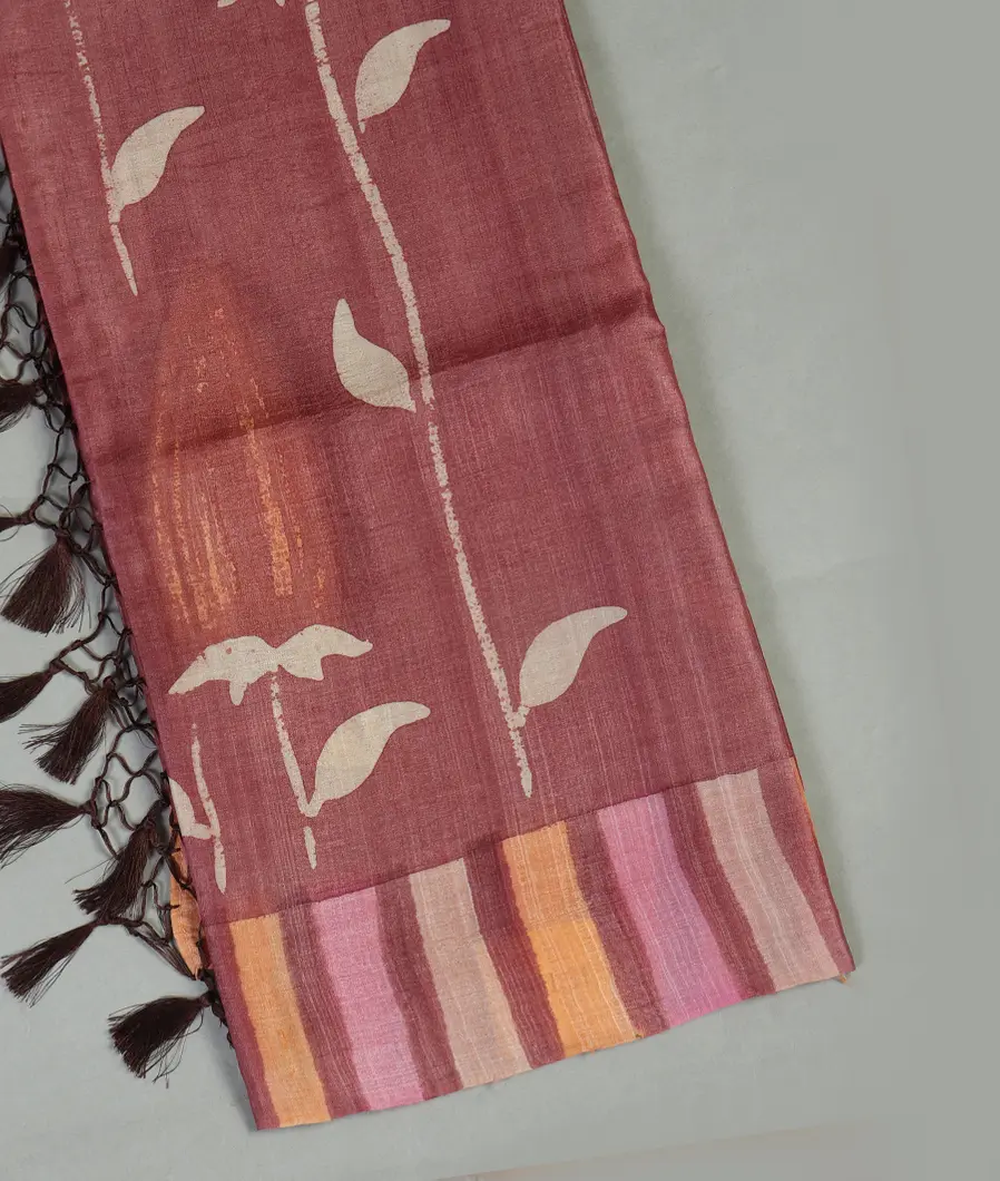 Light Purple Tussar Printed Saree T465984-image
