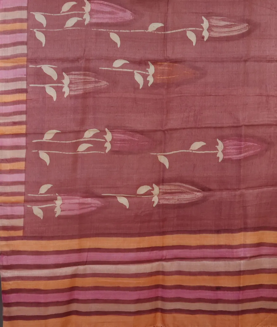 Light Purple  Tussar Printed Saree T4659844