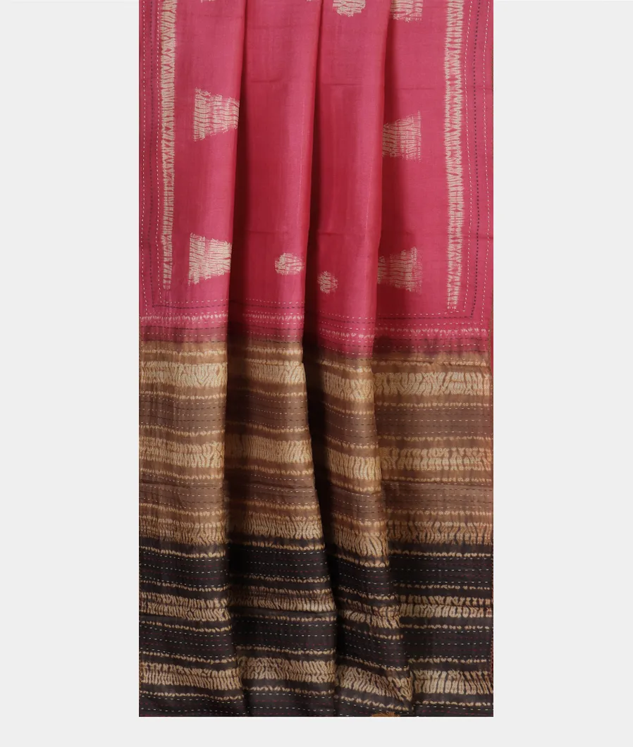 Pink Tussar Printed Saree T4671732