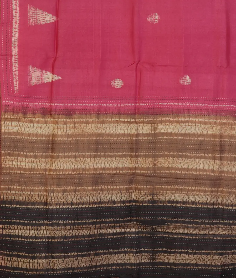 Pink Tussar Printed Saree T4671734