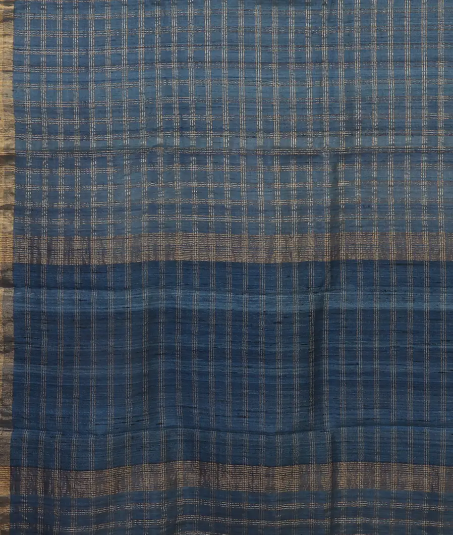 Blue Woven Tussar Saree T4617334