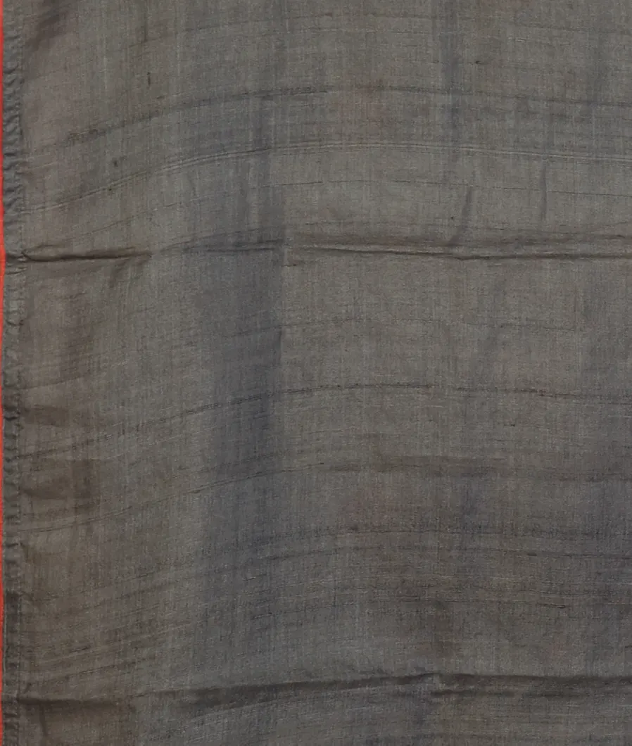 Bluish Grey Tussar Embroidery Saree T3997553