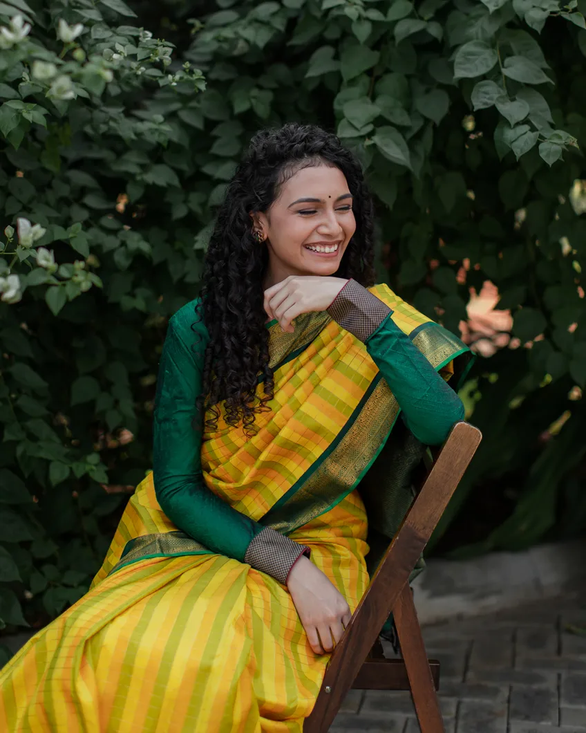 Yellow Kanjivaram Silk Saree T4371635