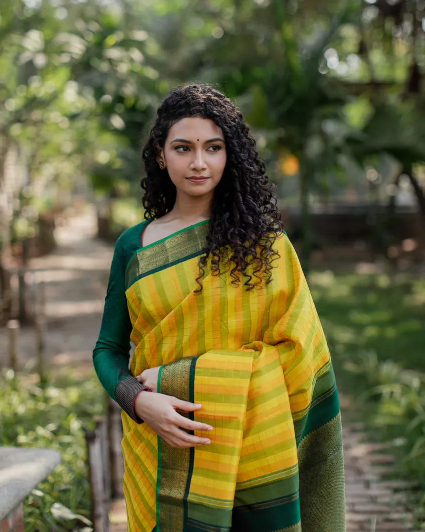 Yellow Kanjivaram Silk Saree T4371637